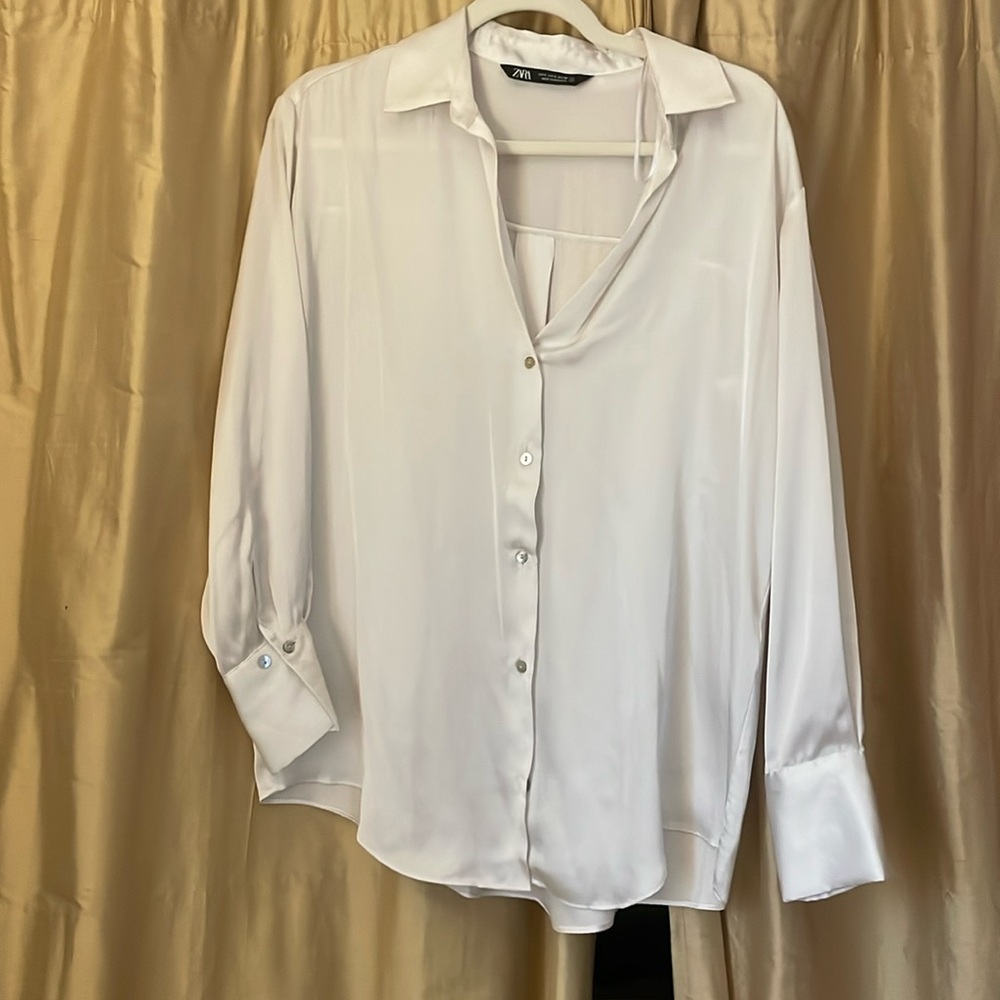 Zara Silk Button Down